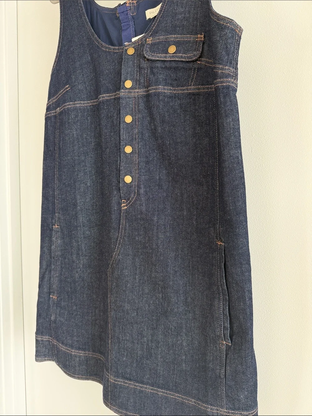 Pilcro Dark Blue Denim Mini Dress - Picture 3 of 4